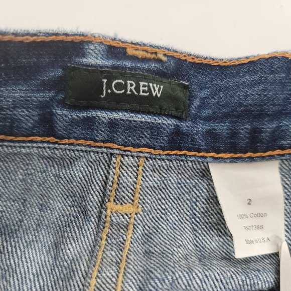 J Crew Skirt Womens 2 Denim Jean A-line Short Cut Off Bottoms Blue Zipper - Picture 4 of 4